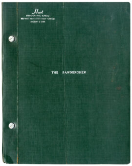 Sidney Lumet (director) (Holocaust film) THE PAWNBROKER (ca. 1963) Film script