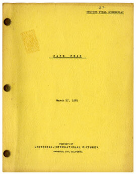 CAPE FEAR (Mar 27, 1961) Revised final screenplay by James R. Webb