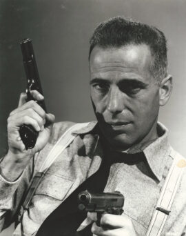 HUMPHREY BOGART HOLDS TWO PISTOLS AS MAD DOG EARLE | HIGH SIERRA (1941) Oversized portrait