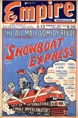SHOWBOAT EXPRESS (ca. 1950) Empire Theatre all male comedy revue UK poster
