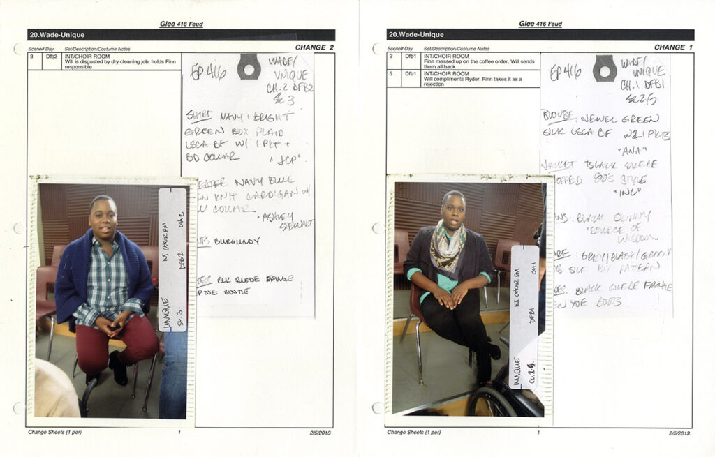 GLEE (2011-14) Collection of 303 wardrobe test photos of transgendered characters - Image 3