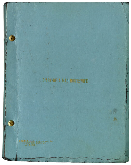 (Feminist cinema) DIARY OF A MAD HOUSEWIFE (Dec 29, 1969) Revised film script