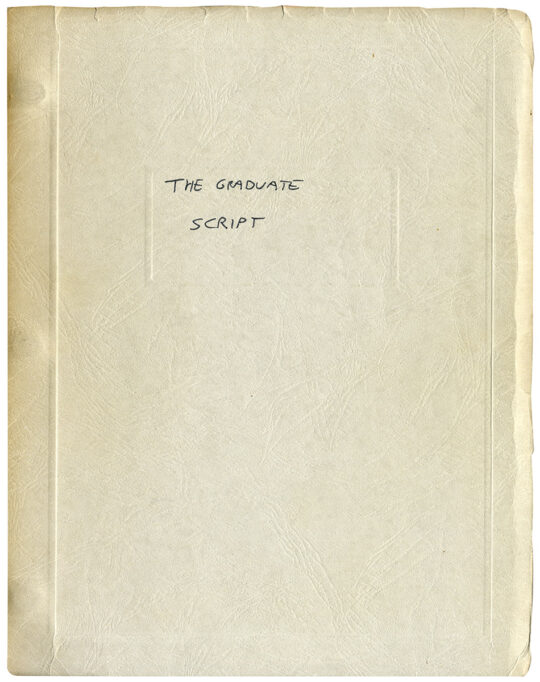 GRADUATE, THE (Mar 29, 1967) Final draft screenplay and bound set of breakdown sheets