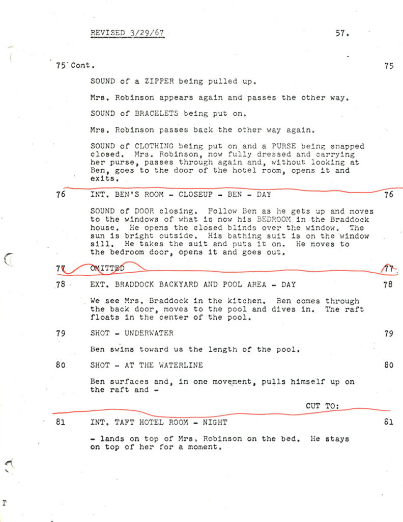 GRADUATE, THE (Mar 29, 1967) Final draft screenplay and bound set of