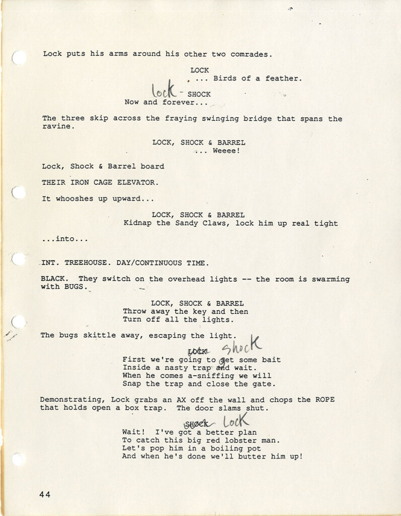 NIGHTMARE BEFORE CHRISTMAS, THE [ca. 1992] Rev. First Draft film script ...