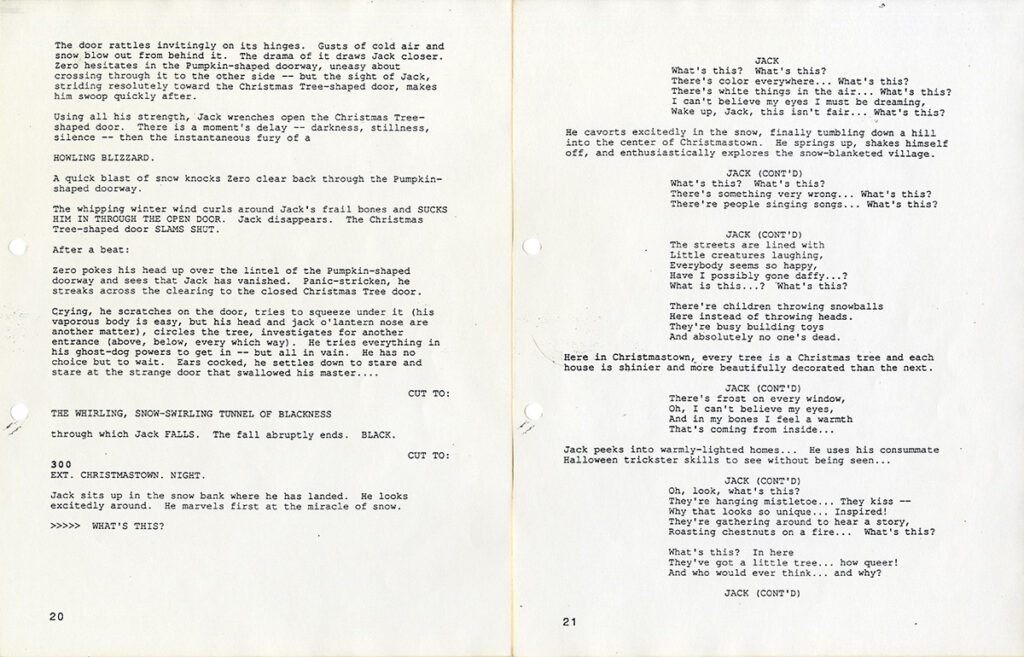 NIGHTMARE BEFORE CHRISTMAS, THE [ca. 1992] Rev. First Draft film script - Image 5