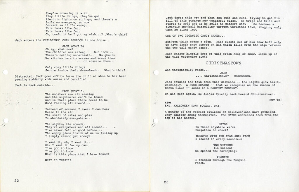 NIGHTMARE BEFORE CHRISTMAS, THE [ca. 1992] Rev. First Draft film script - Image 6