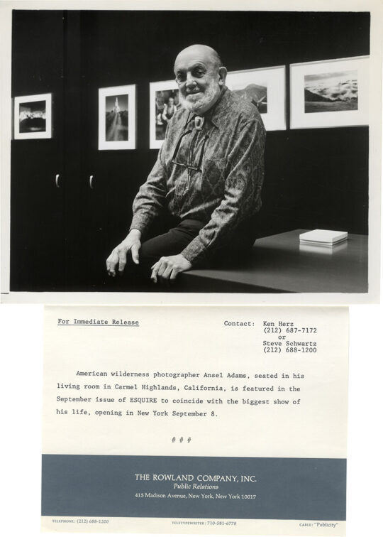 ANSEL ADAMS [ca. 1960s-70s] Set of 4 portraits