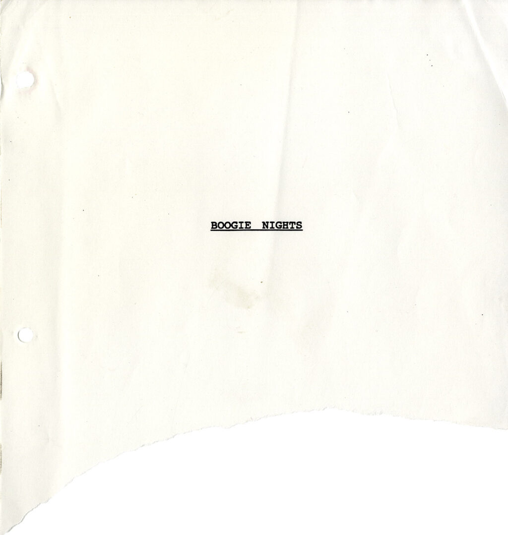 Paul Thomas Anderson (screenwriter, director) BOOGIE NIGHTS [1997] Film script