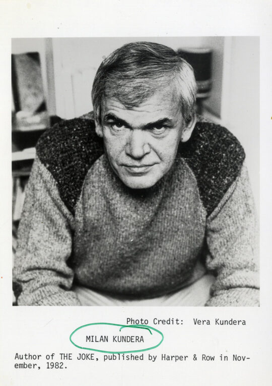 MILAN KUNDERA [1978-ca. 1980s] Set of 3 photos