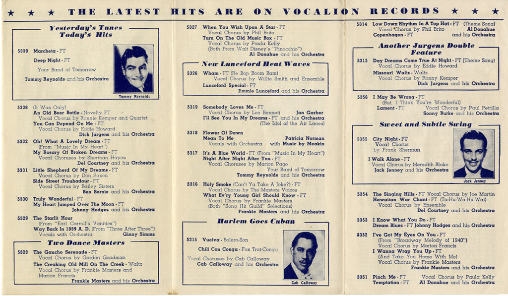NEW VOCALION POPULAR RECORDS (Mar 1940) Pamphlet - Image 3