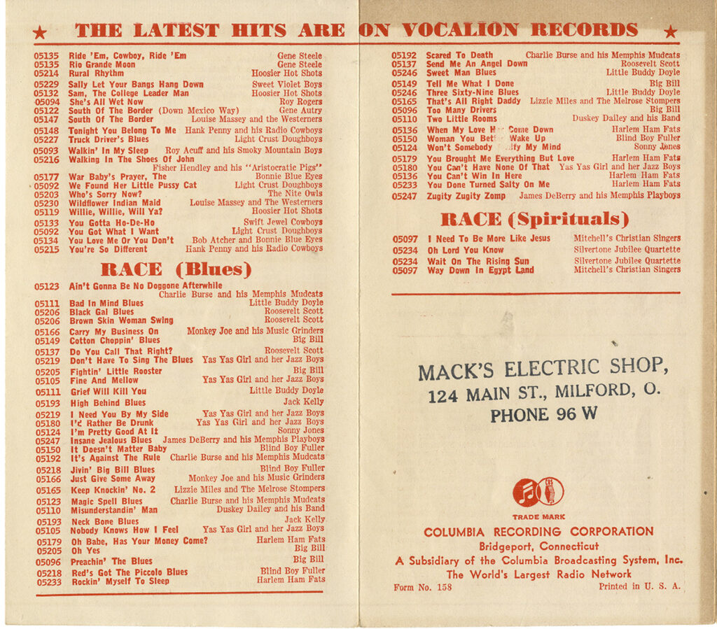 NEW VOCALION NOVELTY DANCE, COUNTRY DANCE, FOLK SONG AND RACE RECORDS [CATALOG] (Jan 1940) Pamphlet - Image 3