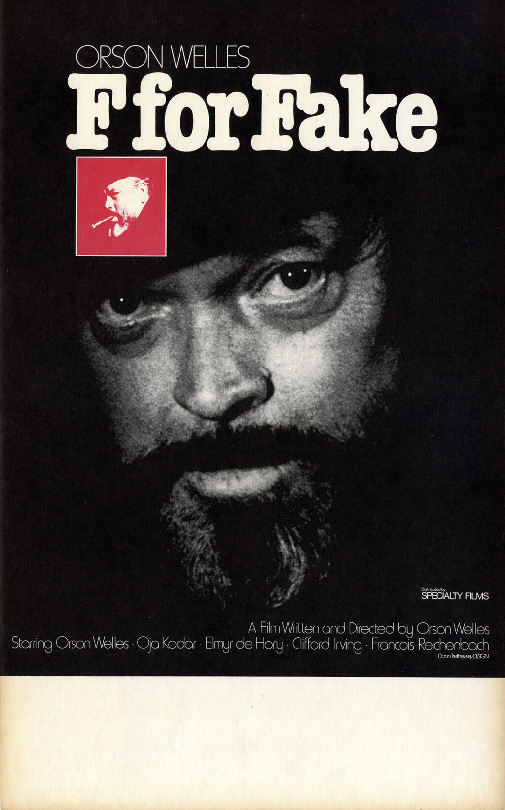 F FOR FAKE (1973) Window card poster