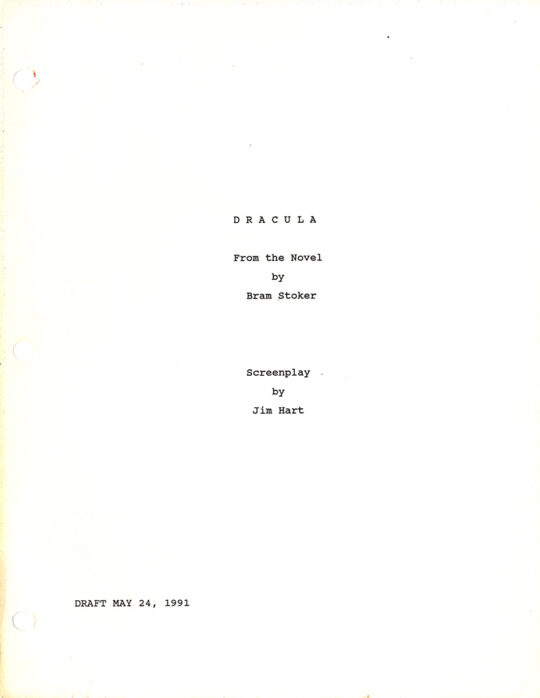 Francis Ford Coppola (director), Bram Stoker (source) DRACULA [released as BRAM STOKER'S DRACULA] (1991) Film script