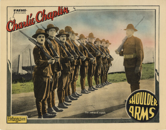 Charles Chaplin (actor, director) SHOULDER ARMS [1922] Lobby card