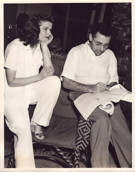 KATHARINE HEPBURN, GEORGE CUKOR AT WORK | PHILADELPHIA STORY (1940) BTS photo
