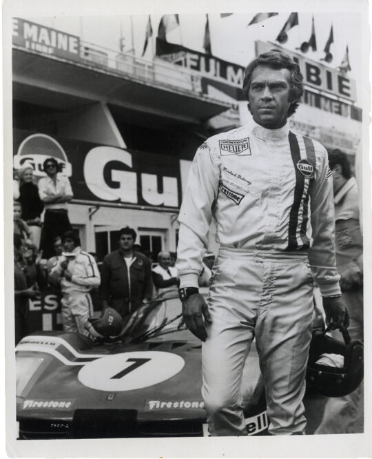 STEVE McQUEEN WITH RACE CAR | LE MANS (1971) French photo