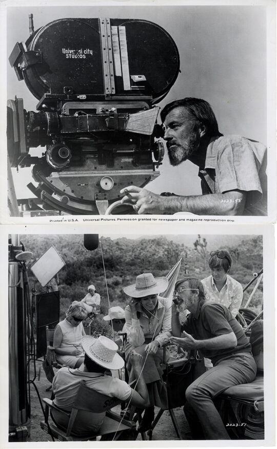 CINEMATOGRAPHER CONRAD HALL (1970) Set of 2 BTS photos