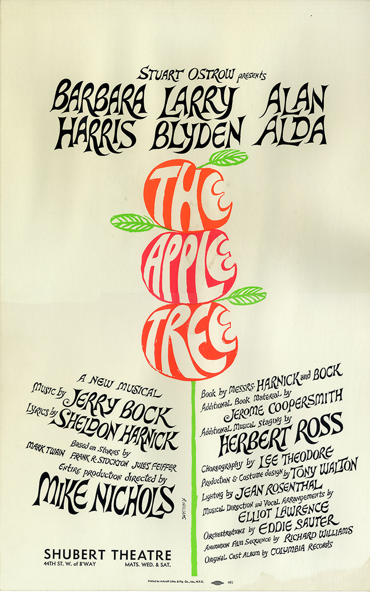 Mike Nichols (director) THE APPLE TREE [1966] Theatre window card