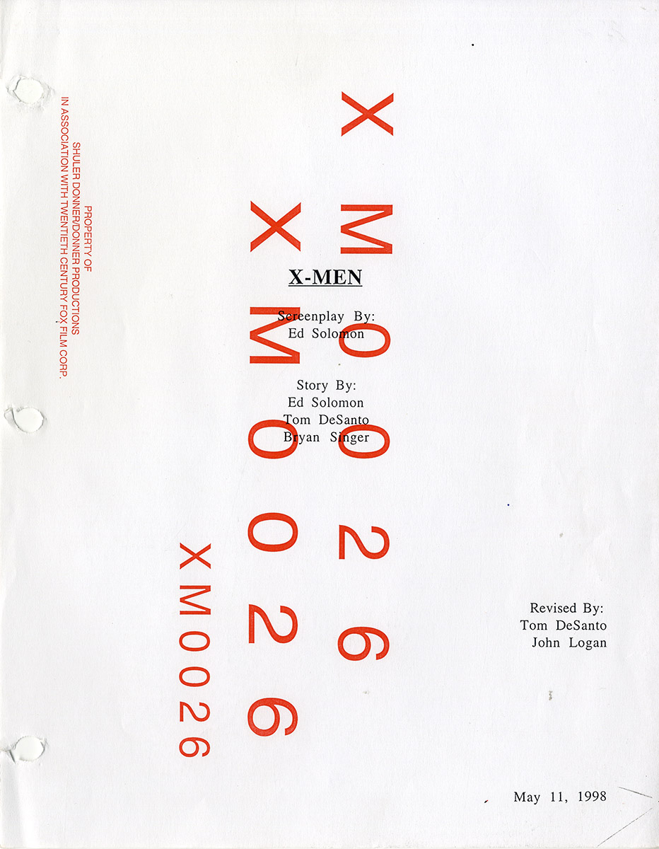 Bryan Singer (director) X-MEN (May 11, 1998) Film script